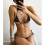 (Black M) Triangle Strap Swimsuit Breathable Stretchy Two Piece M 2