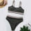 (Grey M) High Waist Bikini Elastic Split Swimwear Grey S 4