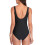 (Black S) One Piece Swimwear Drawstring Slim Backless Black L 4