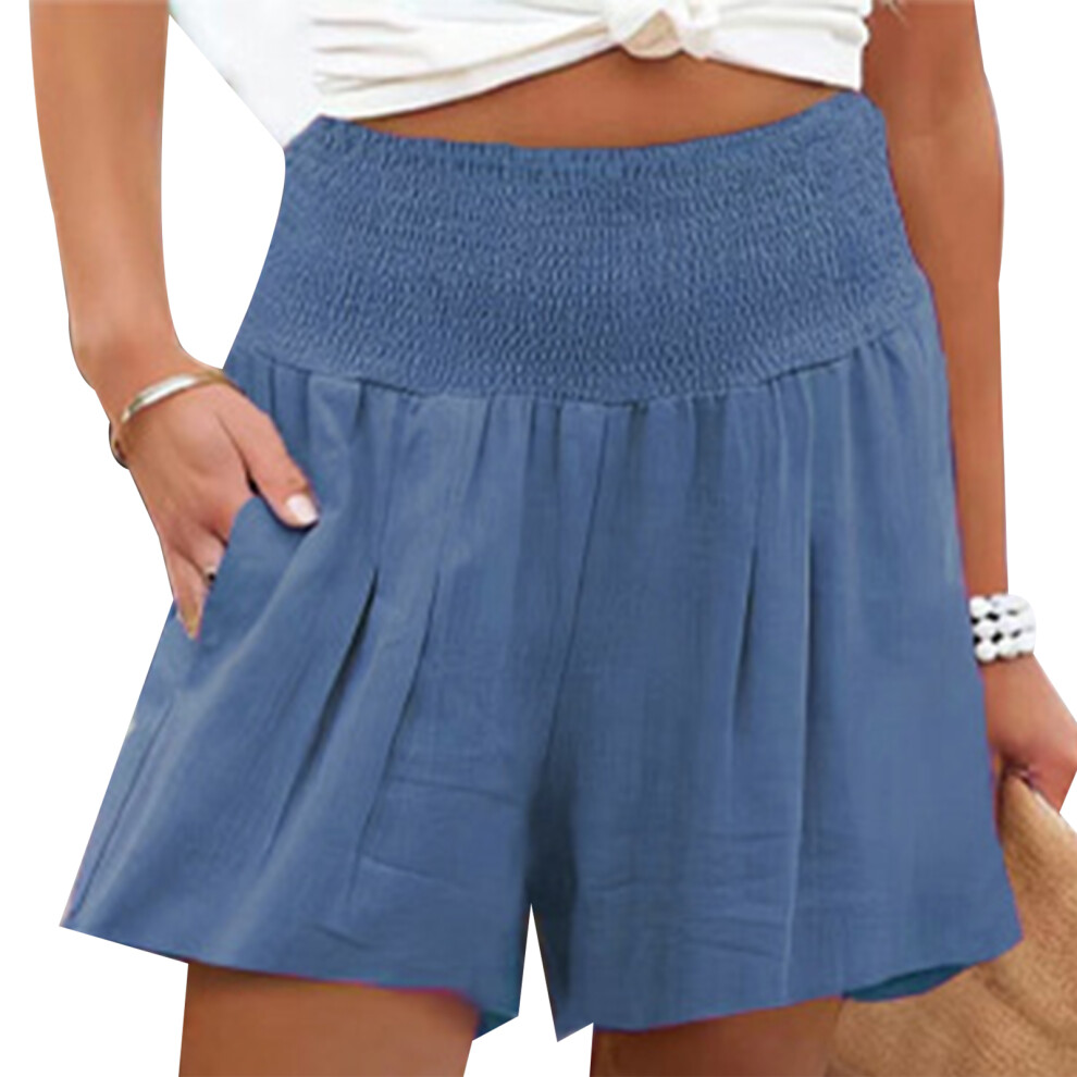 (Light Blue 5XL) Summer Shorts Casual Workout Elastic Waist Light Blue XL-image-OPC-PMKZZD9-NEW