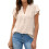 (Apricot M) V Neck Ruffle Dotted Blouse 1