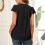 (Black L) V Neck Ruffle Dotted Blouse 4