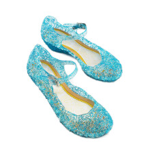 (Blue 25) Glitter Sandal PVC Sole Anti-Slip Dance Party Shoes Blue 25