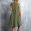 (OD Green L) Round Neck Tiered Sleeveless Solid Dress OD Green M 4