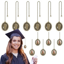 6 Pcs Graduation Tassel Photo Charm DIY Glass Graduation Gift