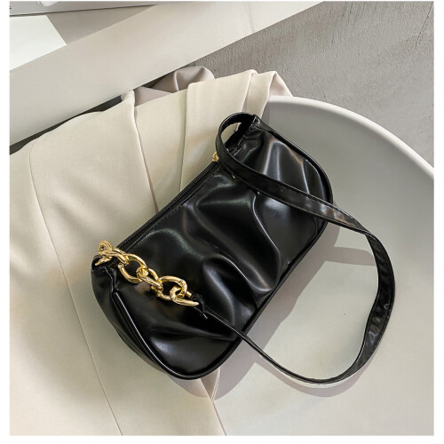 (Black) Women Shoulder Bag Large Capacity Soft Polyester White