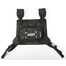 (Black) Waterproof Chest Bag Wear Resistant Nylon Adjustable Straps Black