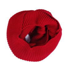Double Loops Winter Scarf Acrylic Wool Neck Warmer Maroon