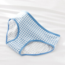 (Blue Grid XL) Women Cartoon Cotton Stretch Briefs White Bear XL