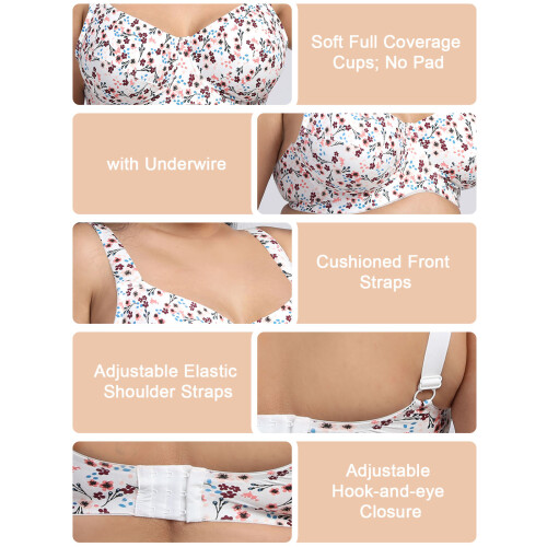 Women Plus Size Bra Full Coverage Soft Cups with Underwire 1