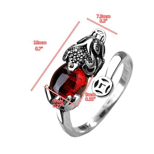 Feng Shui Pixiu Mantra Protection Wealth Ring Adjustable 1