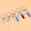 Hexagonal Keychain Chakra Crystals Stone Pendant Keyring 5