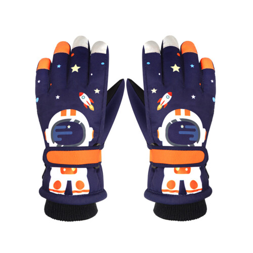 Kids Winter Lined Fleece Snow Mittens Windproof Touch Screen