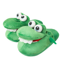 Funny Stuffed Animal Slippers Cartoon Green Warm Indoor