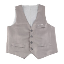 Men Solid Cotton Waistcoat Gray S