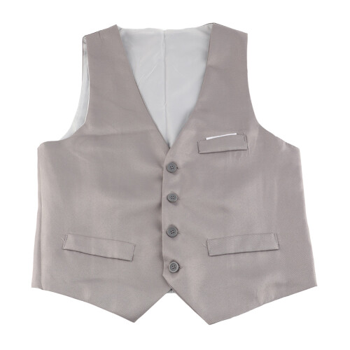 Men Solid Cotton Waistcoat Gray S