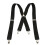 Elastic Suspender 3.5cm Width X Shape Adjustable 4 Clips Black 1