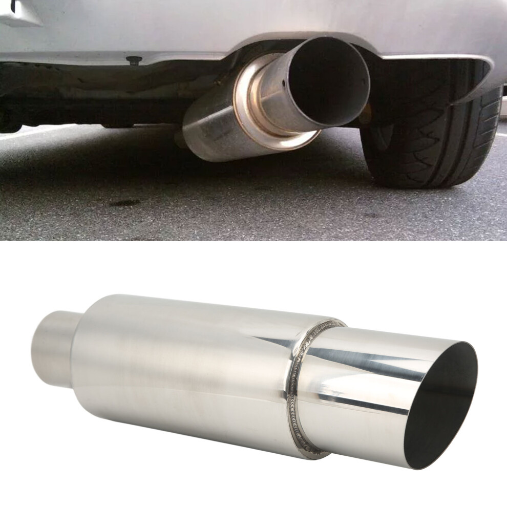 2.5In Inlet Dual-Layer Stainless Muffler For Enhanced Sound Control 6941357123933