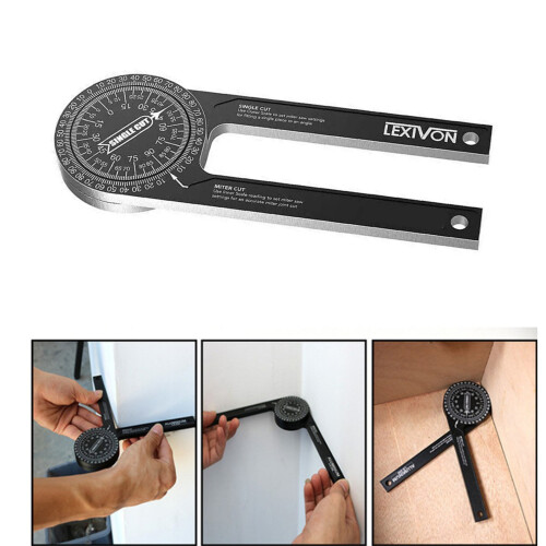 High Strength Aluminum Woodwork Protractor 7.3Inch Angle-black 2