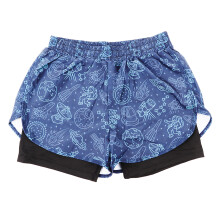 (Print 4XL) Men Lined Swim Shorts Double Layer Quick Drying Beach Print 3XL