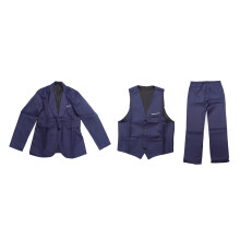 (Navy Blue L) 3 Piece Suit Slimming Wedding Navy Blue L