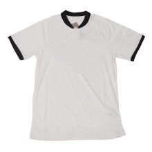 (White M) Men Football Jersey Short Sleeve Buttoned Letter Print White
