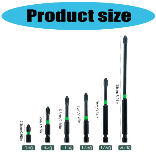 Magnetic Screwdriver Bit Hex Shank Impact Electric Drill Bit Set 2