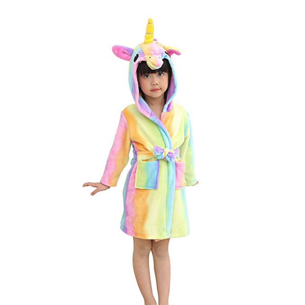 Cartoon Kids Pajamas Hooded Flannel Animal Bathrobe Light