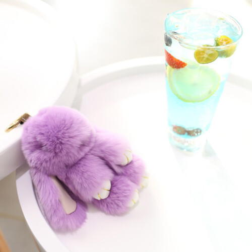 Cute Bunny Keychain Soft Cute Rex Rabbit Keychain Car Handbag Keyring 2