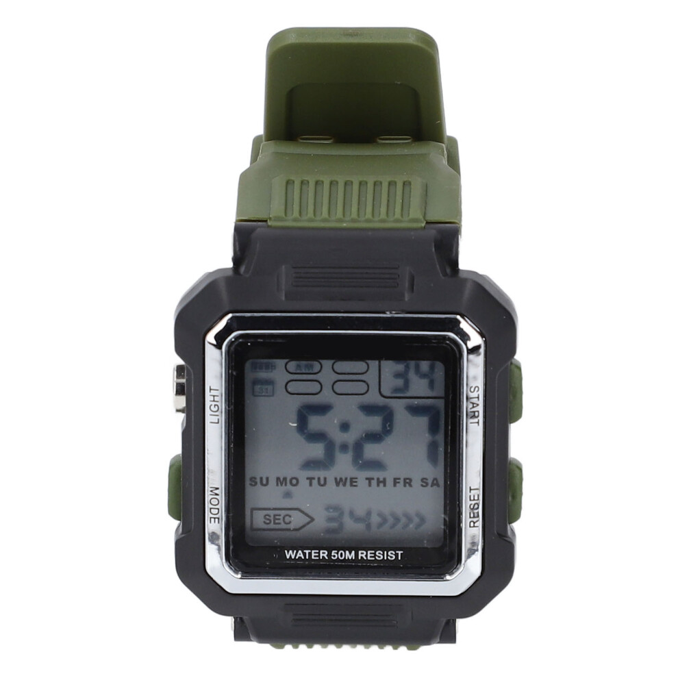 (Od ) Men Digital Watch 50M Waterproof Led Alarm Calendar Shock Resistant Green 448787341297