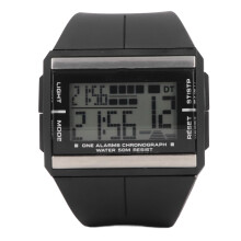 Rubber Band Sports Watch 7 LED 50M Waterproof Week Date Teens