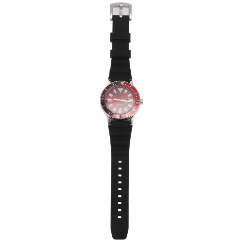 (Silver Red) Chronograph Watch Rotatable Bezel Automatic Waterproof Black-Orange 1
