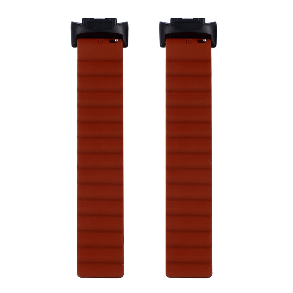 (Black And Wine Red) Magnetic Watch Strap Silicone Soft Lightweight Black Orange Orange,Black,Red 448787343420