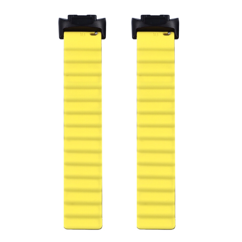 (Black And Yellow) Magnetic Watch Strap Silicone Soft Lightweight Black Orange Orange,Black,Yellow 448787343413