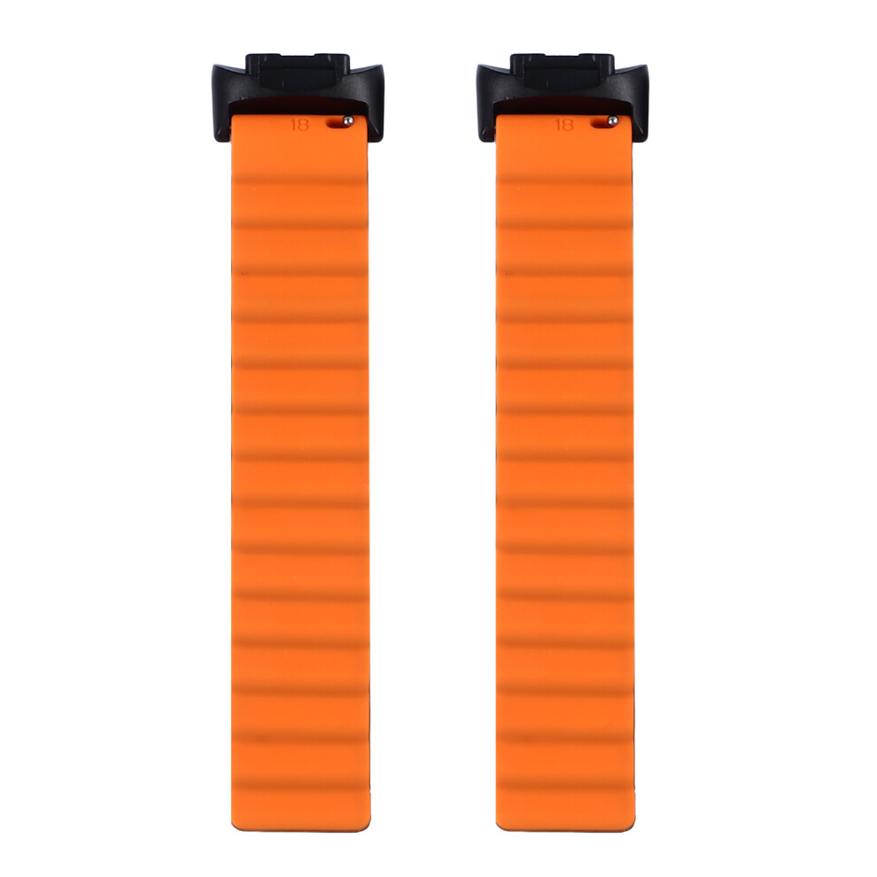 (Black And Orange) Magnetic Watch Strap Silicone Soft Lightweight Black Orange Orange,Black 448787343406