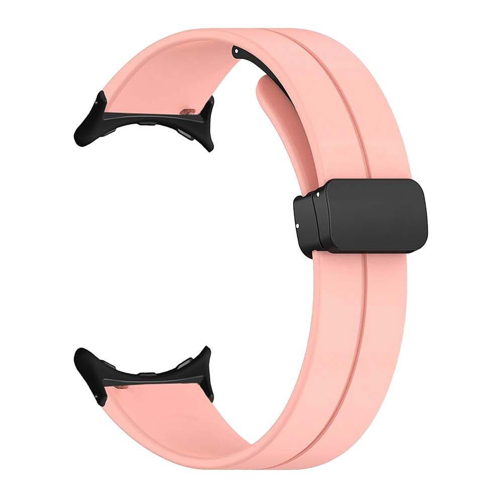 (Pink) Silicone Watch Band Elastic Smartwatch Strap Magnetic Buckle Pink 448787343710