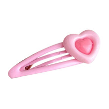 Slip Resistant Snap Hair Clip Girls Heart Shaped Cute Cartoon Pin