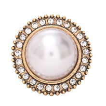 Shoes Decorative Round Pearl Rhinestone Alloy Ornament