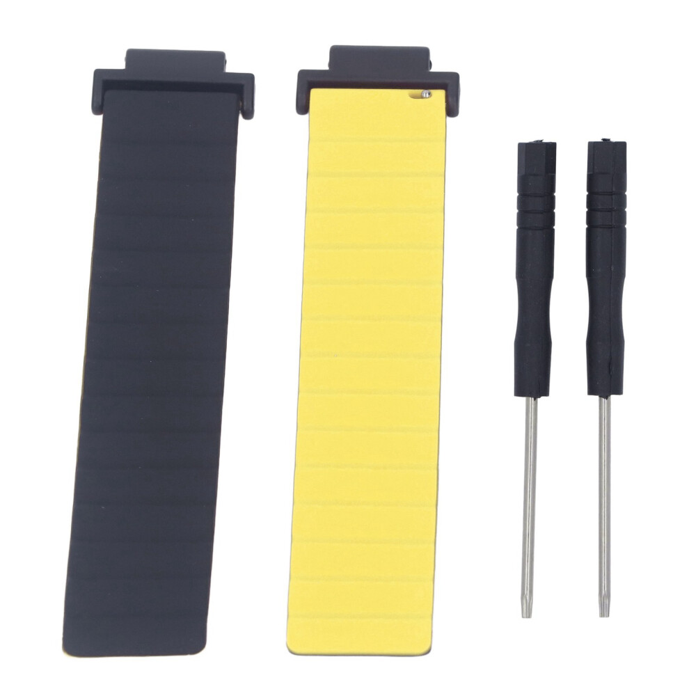 (Black Yellow) Magnetic Silicone Watch Strap For Garmin Forerunner 220 Black Yellow Black,Yellow 448787345578