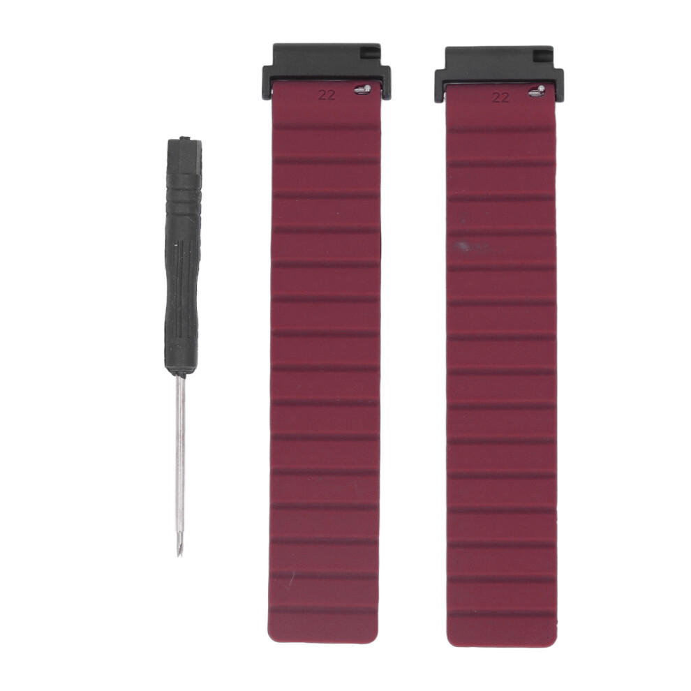 ( Burgundy) Silicone Watch Band Magnetic For Garmin Forerunner 955 Black 448787345714