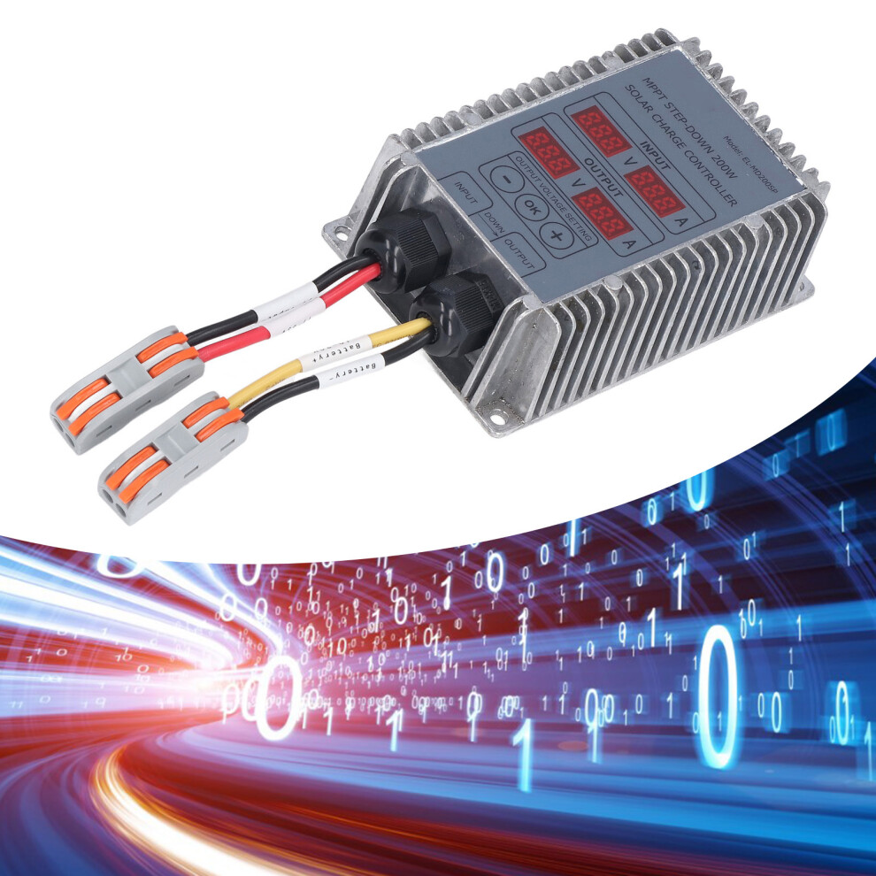 Solar Mppt Buck Controller 200W 10-30V Adjustable Aluminum Ip66 9421357128239