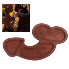 BPA Free Walnut Aperitif Board with 3 Large Cheese Compartments, Odorless & Easy to Clean