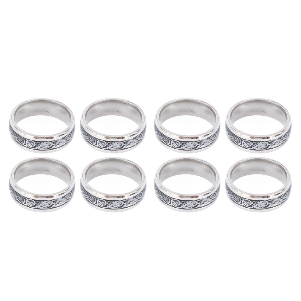 8pcs Dragon Pattern Stainless Steel Men Ring Jewelry Accessory-image-OPC-PMM2G9S-NEW