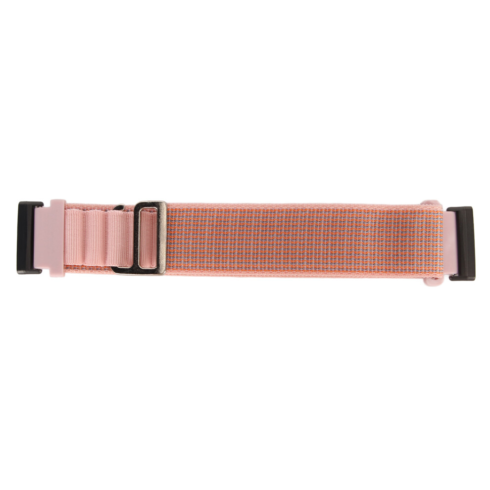 (Pink) Stretch Nylon Smartwatch Band For Fitbit Versa 4 3 Sense 2 Orange Pink,Orange 448787347589
