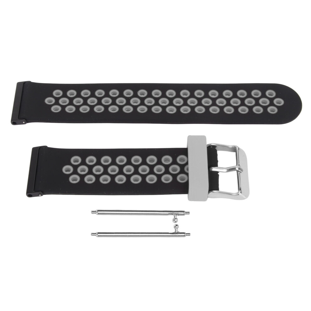 ( Gray) 24Mm Soft Silicone Watchband For Spartan Hr Baro Gray Black 448787348098