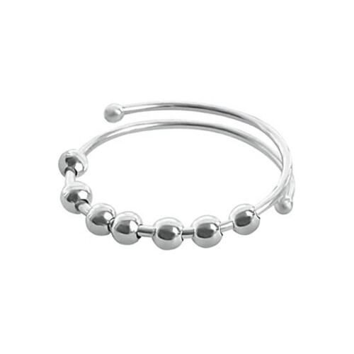 Anxiety Ring Stainless Steel Adjustable Stress Relief Rotatable Beads