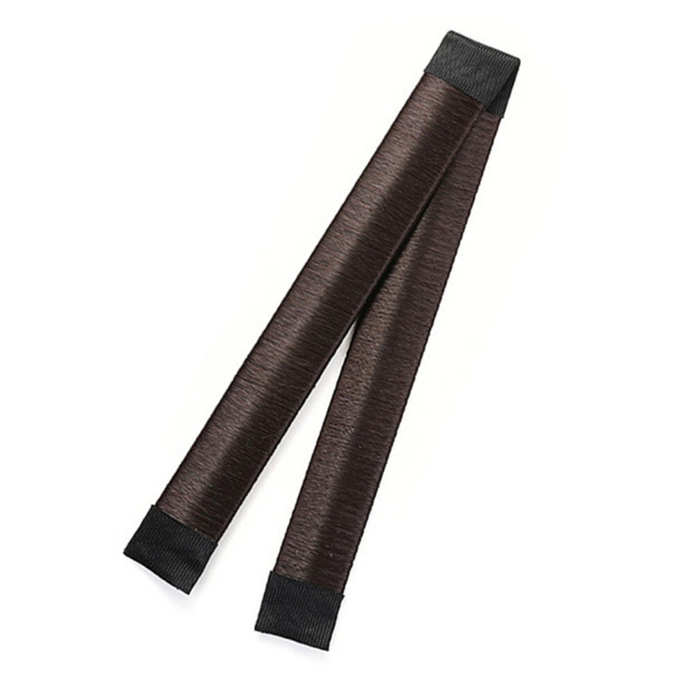 (Dark Brown) Bun Donut Hair Maker Dark Brown Firmly Fixed Snap Party