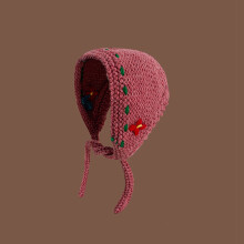 (Skin Pink M(56-58cm)) Knitted Ear Hat Warmer Retro Handmade Pink M(56-58cm)