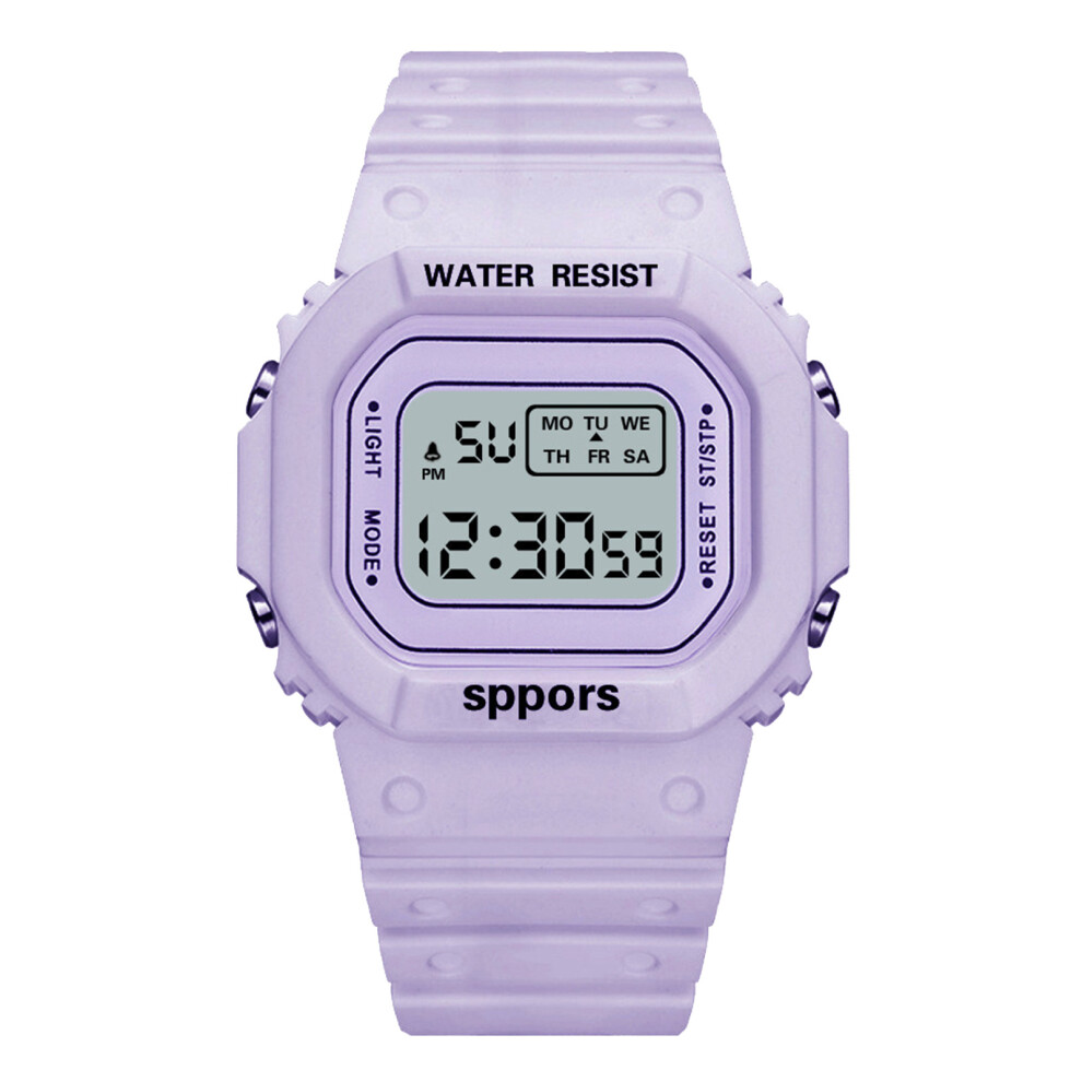 (Purple) Led Smartwatch Waterproof Luminous Sports Watch For Boys Girls Pink Pink,Purple 448787357175