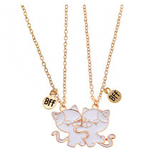 2Pieces Cats Friendship Necklace Set Pendant Necklace Couples
